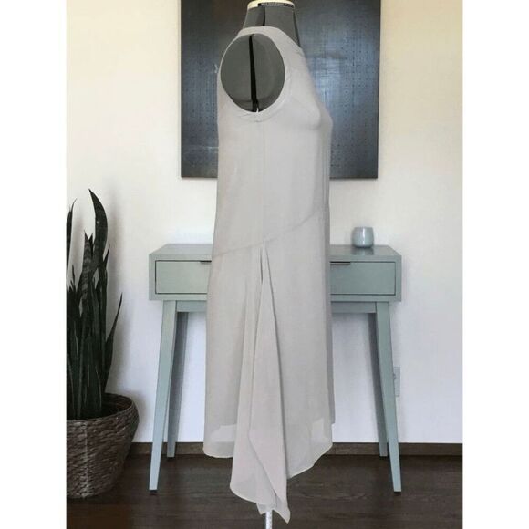NEW ALLSAINTS Womens 0 Lyra Sleeveless Chiffon Asymmetrical Dress - Picture 3 of 7